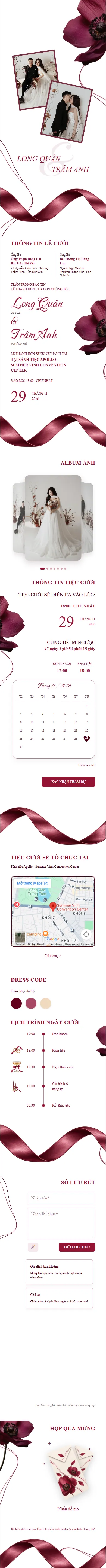 Thiết kế thiệp cưới Burgundy